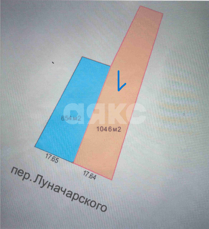 Фото №3: Земельный участок под ИЖС 10.46 сот. - Платнировская, пер. Луначарского, 10